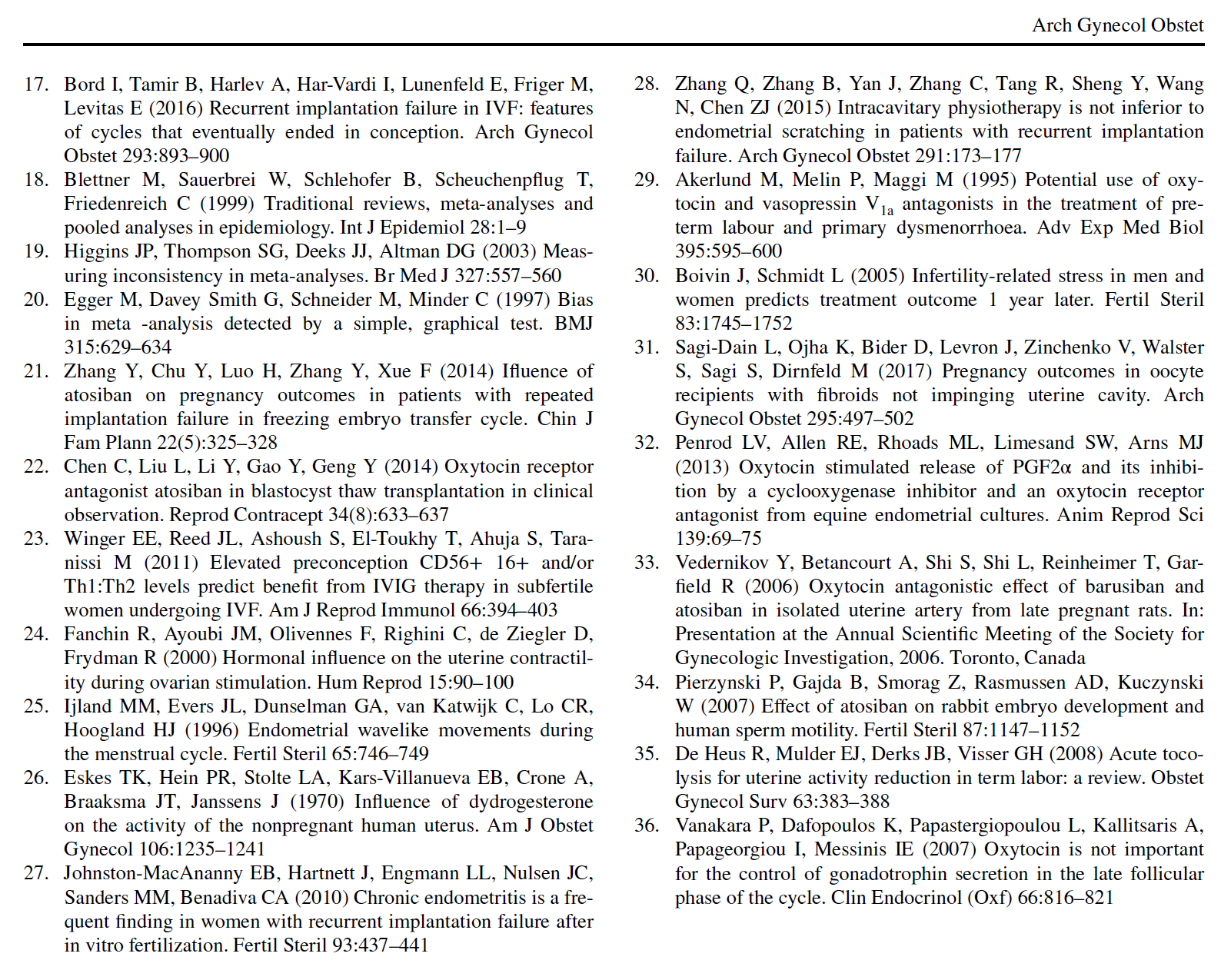育宁视野丨阿托西班治疗辅助生殖患者的荟萃分析